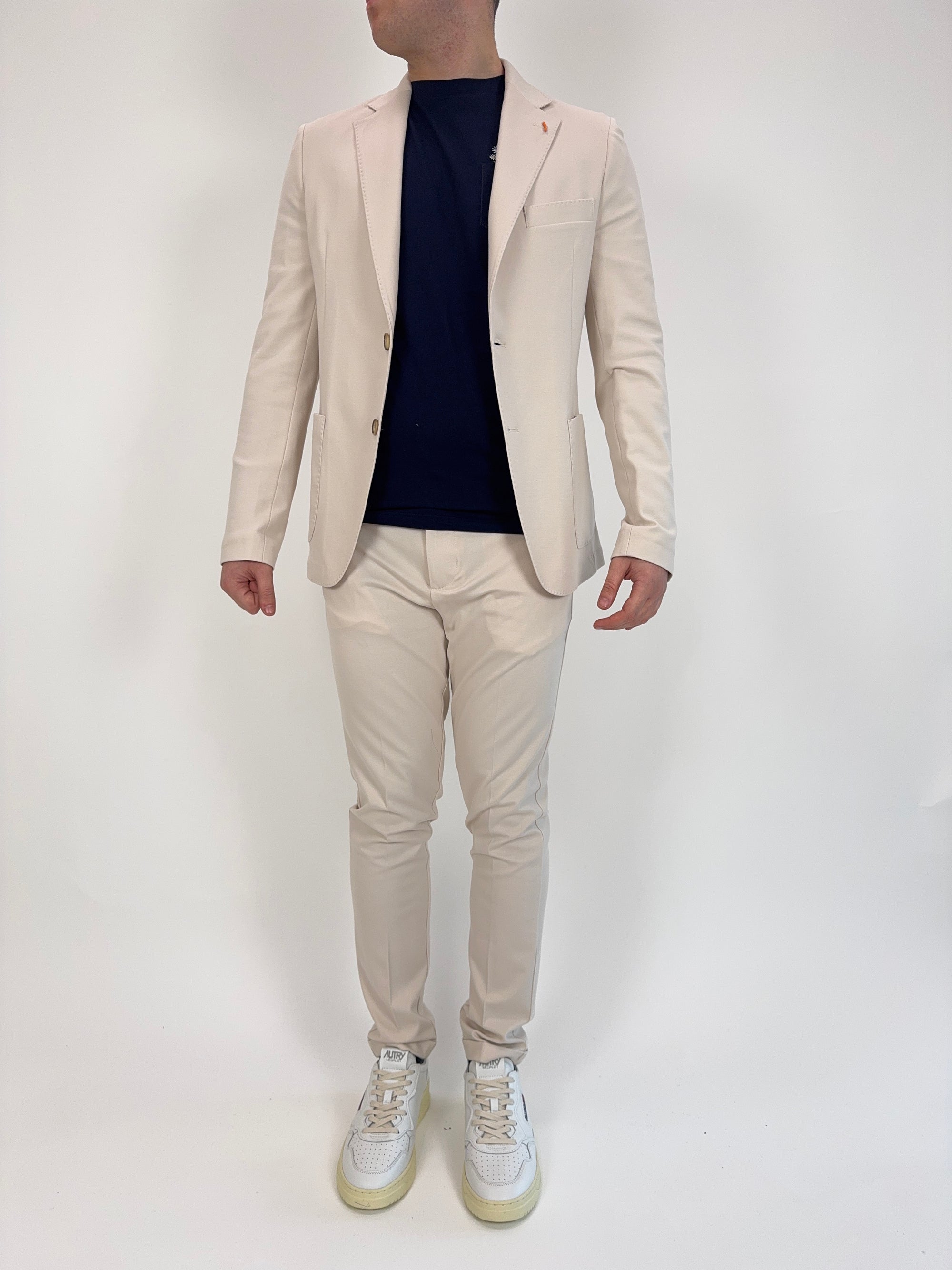 Pantaloni OverD Jersey Panna o Blu indaco