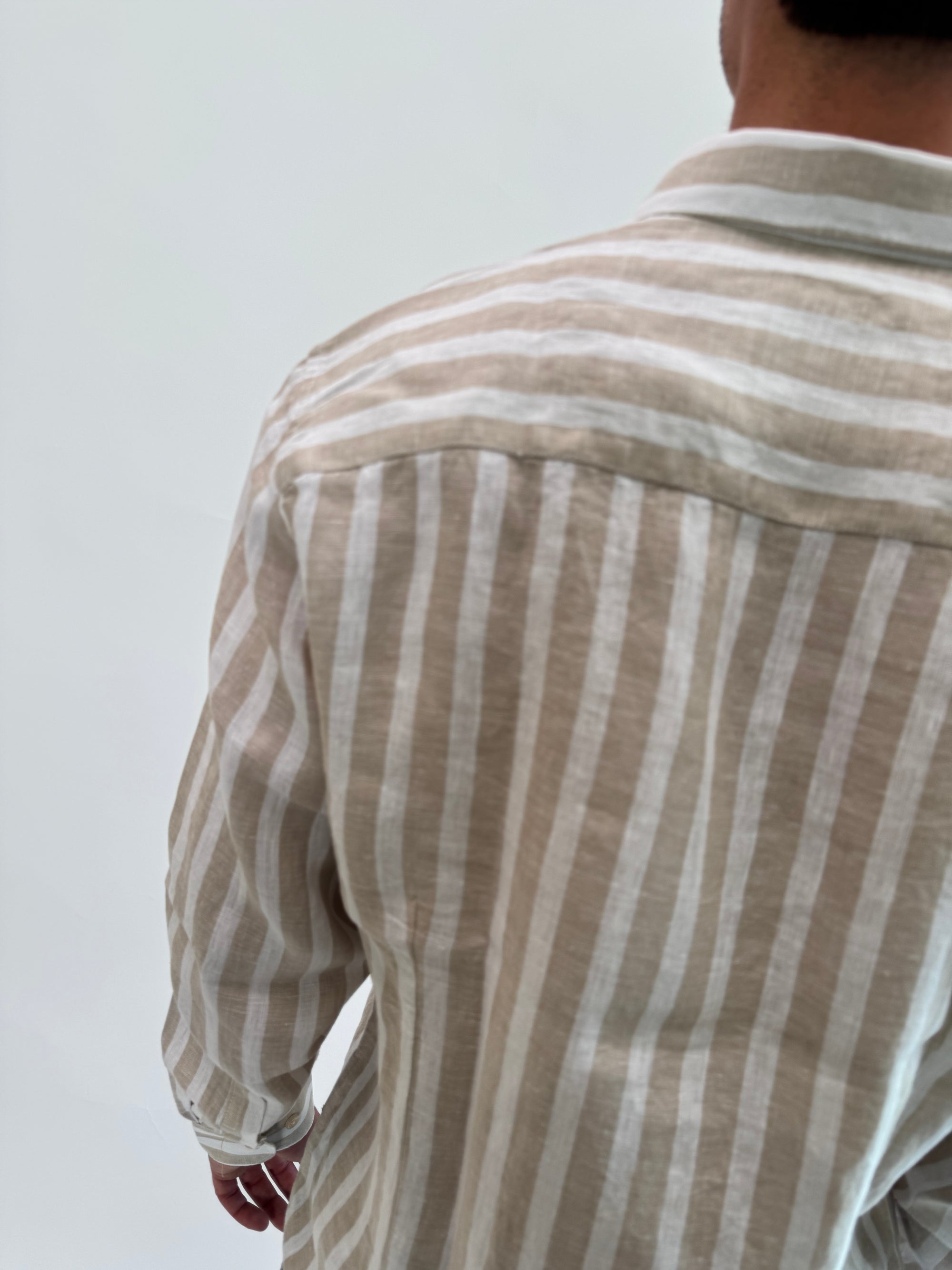 Camicia Gianni Lupo lino riga 2 colori