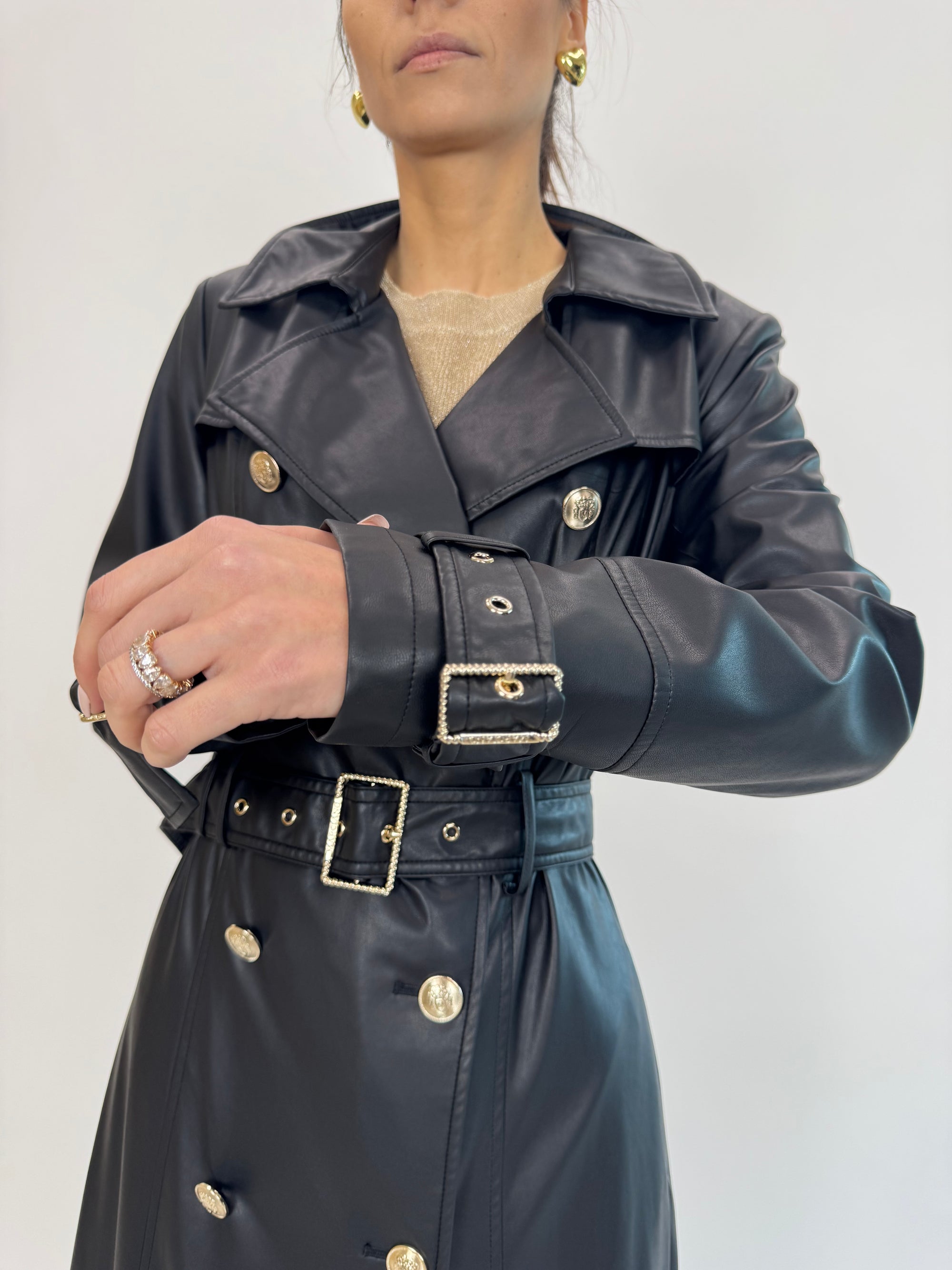Giubbino Trench Marciano ecopelle