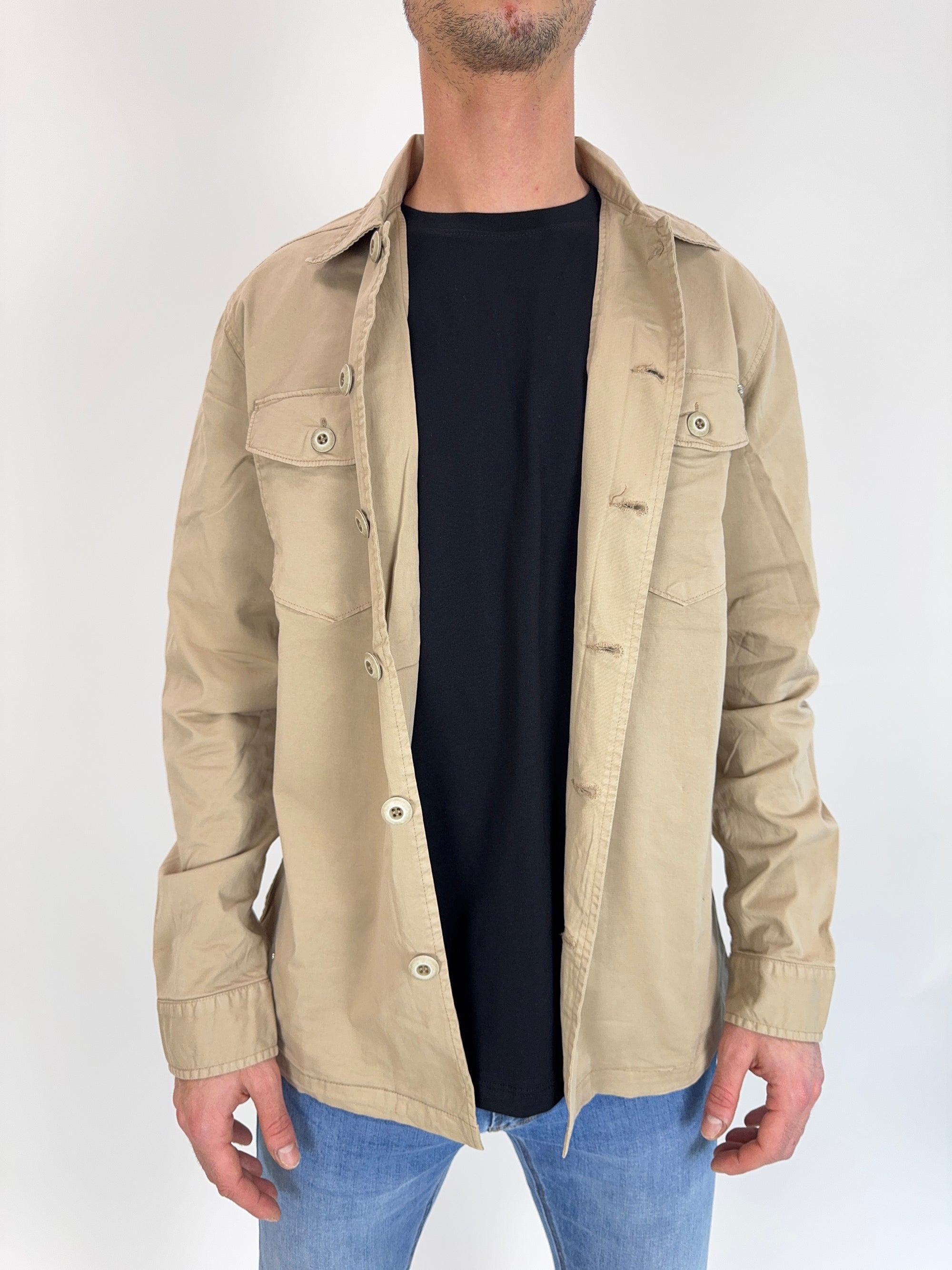 Overshirt Gianni Lupo Beige o Verde Militare